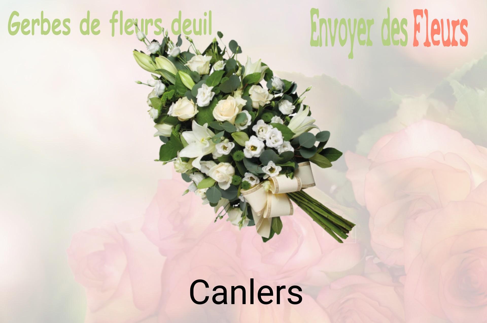 Gerbe de fleurs de deuil livrée à Canlers